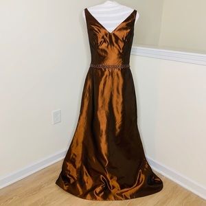 Lazaro Brown Taffeta Tank Gown